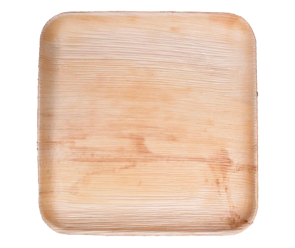 9&quot; x 9&quot; SQUARE PLATE, VERTERRA PALM LEAF,