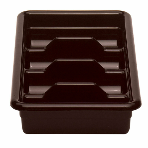 Cambox Cutlery Box, 11-3/8&quot;L 
x 20-7/16&quot;W x 3-3/4&quot;H, (4) 
compartments, hi-gloss 
plastic, dark brown, EACH