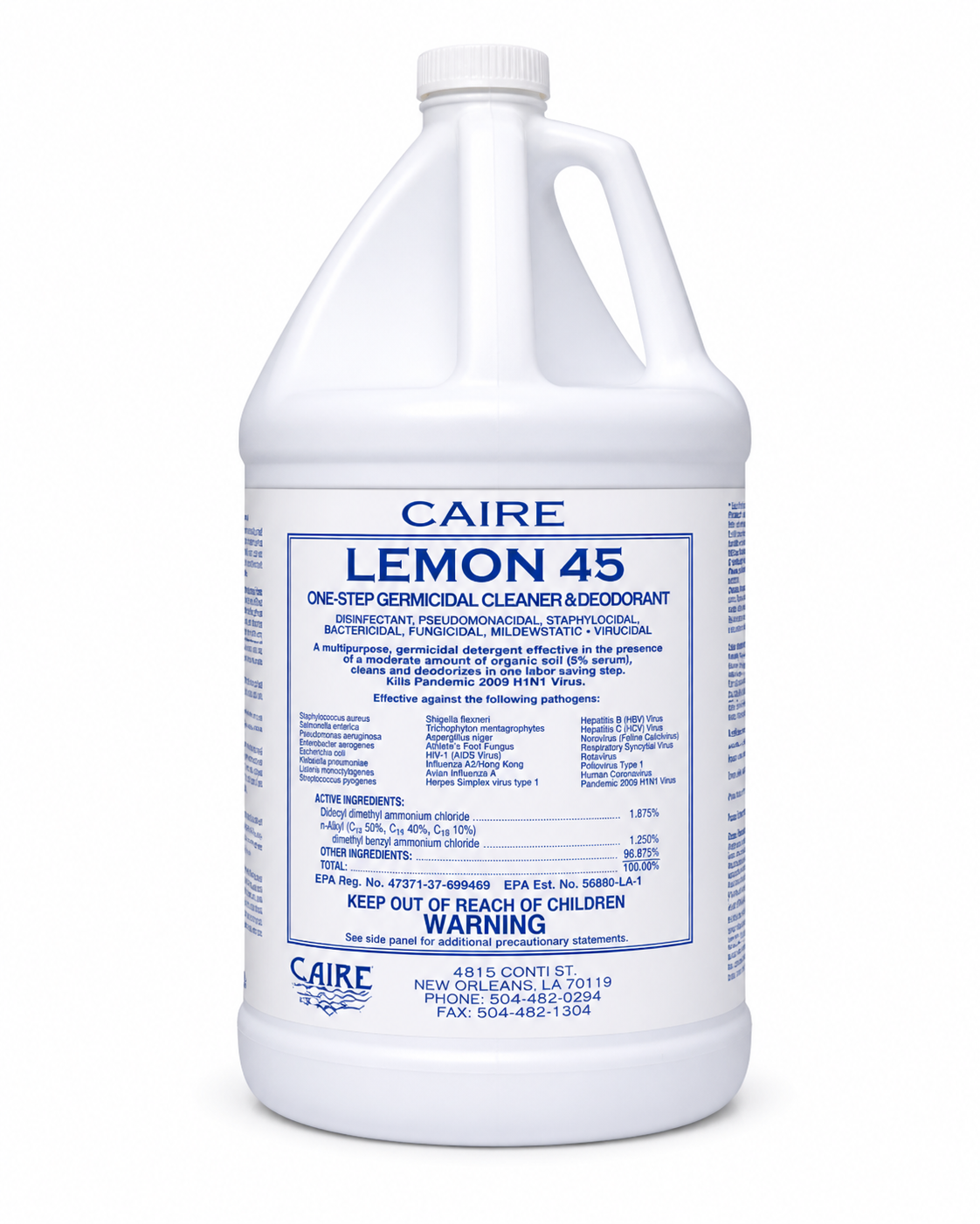 CAIRE LEMON 45 ALL PURPOSE  CLEANER, 4/1 gal., 8/21