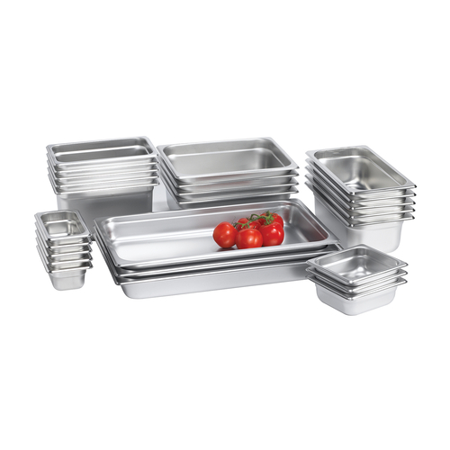 Full Size, 6" DEEP Steam 
Table/Holding Pan, Saf-T-Rim, 
flat edge, jam reduction 
shoulder, stainless 
steel, 25 gauge, NSF .5MM