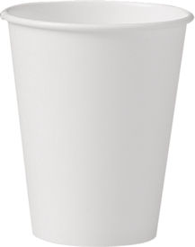 8oz HOT PAPER CUP, WHITE, W/O  HANDLE, 20/50ct., 12/22