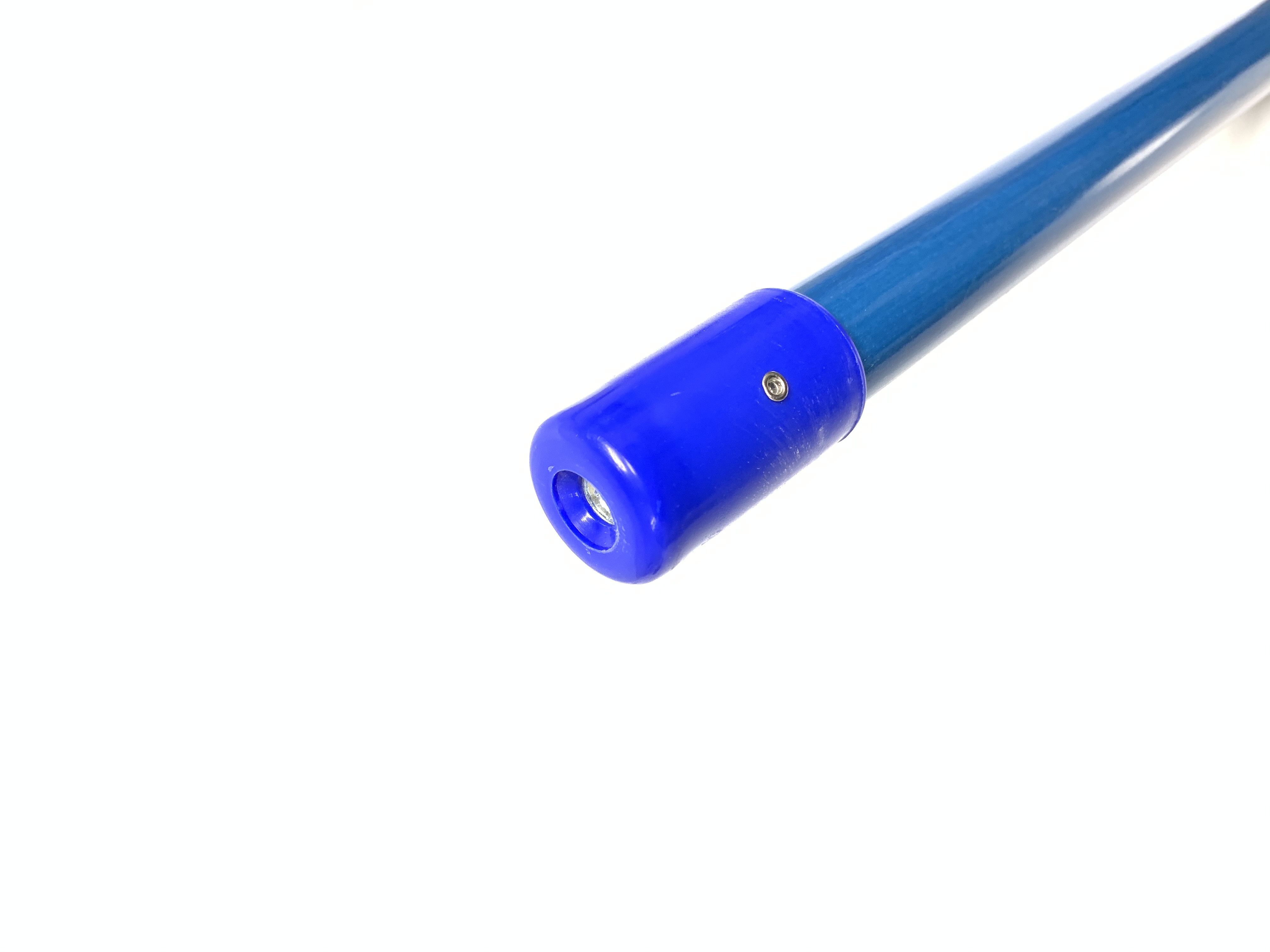 Mop Handle, 60&quot;L,
screw-type(female), with end
grip, lightweight,
fiberglass, blue, Made in USA, 
EACH,12/21