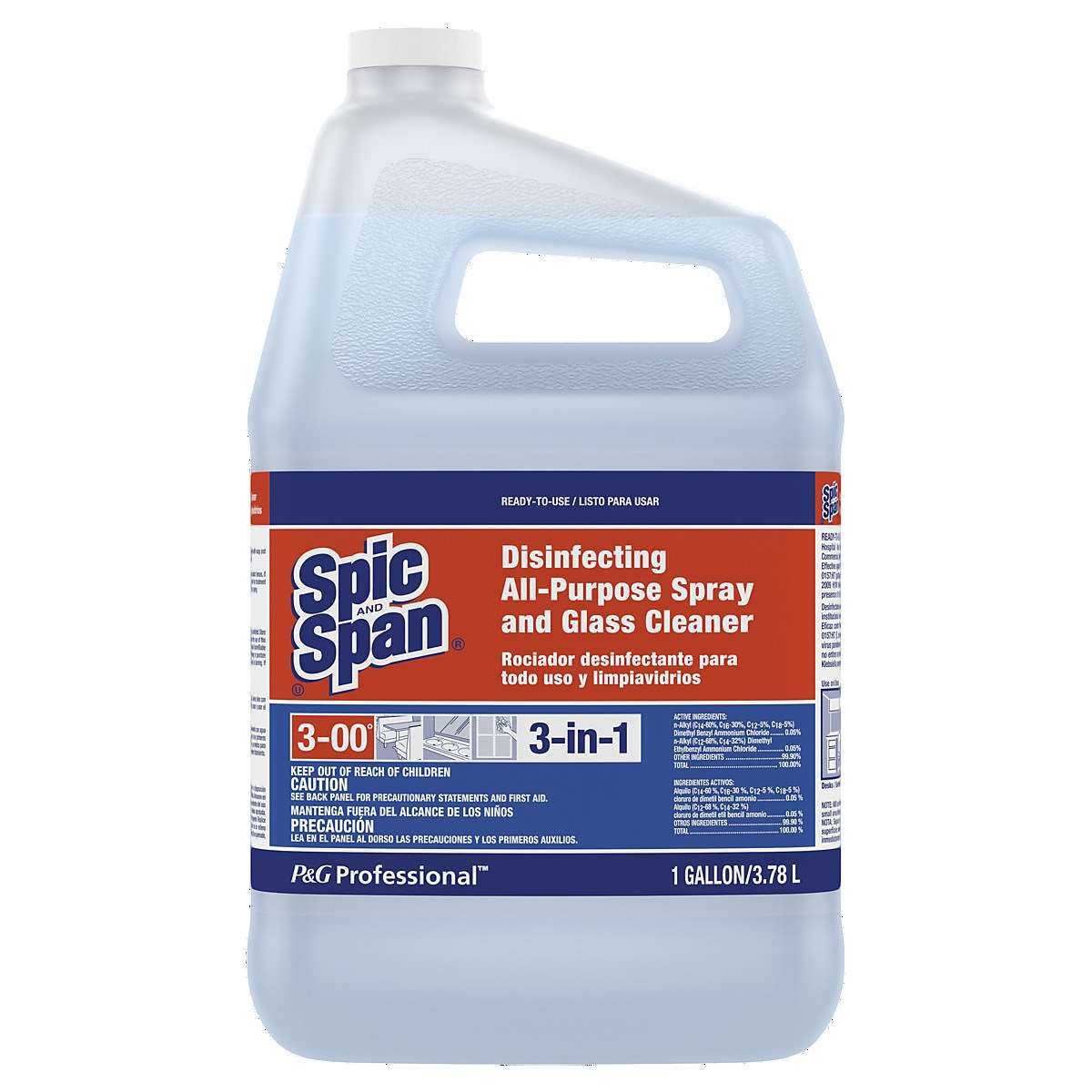 SPIC &amp; SPAN RTU DISINFECTANT
SPRAY AND GLASS CLEANER, 
3/1GAL, 10/21