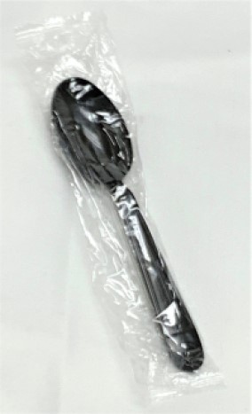 IND WRAPPED TEASPOON, BLACK  HEAVY WEIGHT PP, 1000ct., 2/22