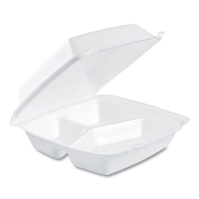 Med 8X8 Foam 3 Compartment  Take Out Tray, 200/ct.