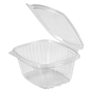 16 oz. Clear Hinged Deli
Containers, 200cS, 8/22