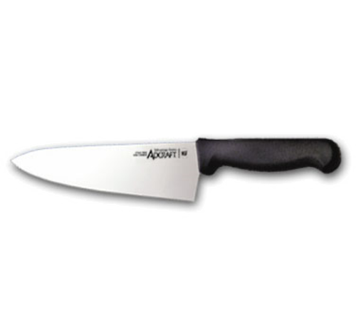 8&quot; COOKS KNIFE, WIDE, STRAIGHT  EDGE, BLACK, NSF, EACH, 12/21