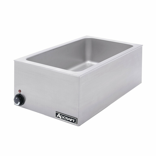 Full size, 1500 watts, 12&quot; x 
20&quot; opening, electric, Cooker 
Warmer,  countertop, base 
only, holds 
up to 4&quot; size pan, 6-1/2&quot; deep 
well, 5&#39; three prong grounded 
cord, stainless steel 
construction, 120v, 12.5 amps, 
NEMA 5-15P, NSF, 
UL, 2/23