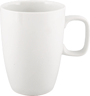 Mug, 16 oz., 3-1/2&quot;, round, with handle, porcelain, white,