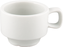 A.D. Cup, 3 oz., 2-3/8&quot;, with
handle, stackable, rolled
edge, bright white, Universal,
Argyle Collection, 3/DOZ, 9/21