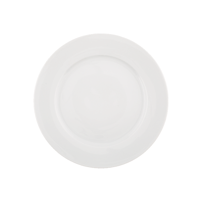 Plate, 7-1/4&quot; dia., round, rolled edge, bright white,