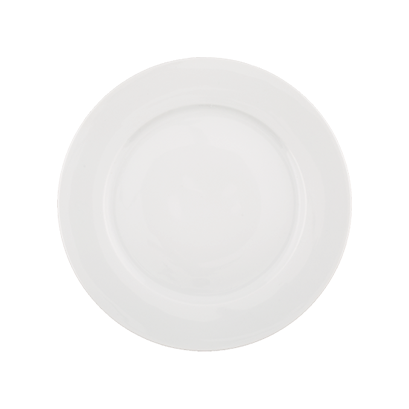Plate, 9&quot; dia., round, rolled edge, bright white, 