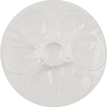 Oyster Plate, 9&quot; dia., round, bright white,