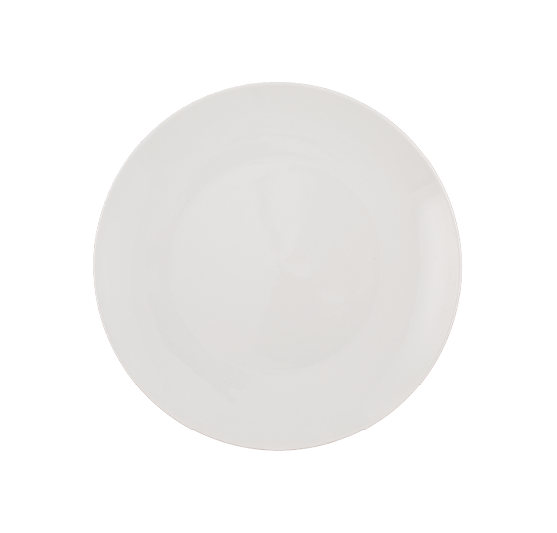 Plate, 12&quot; dia., round,
coupe, bright white, glossy 
finish, Ventana Collection, 
Undecorated, 1/DOZ, 10/21
