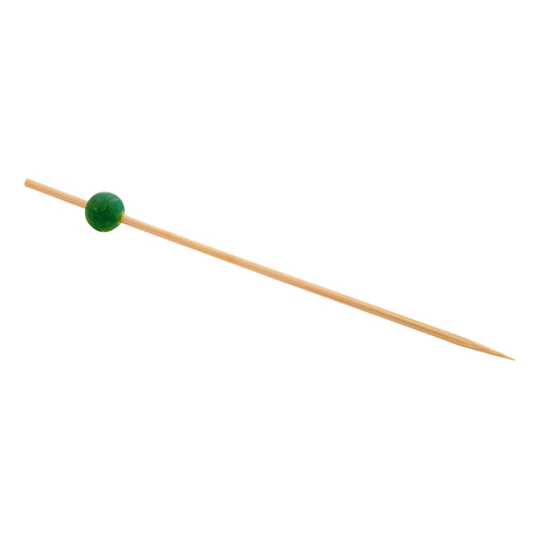 Disposable Bamboo Picks,  4-1/2&quot;, Green Ball on Shank, 