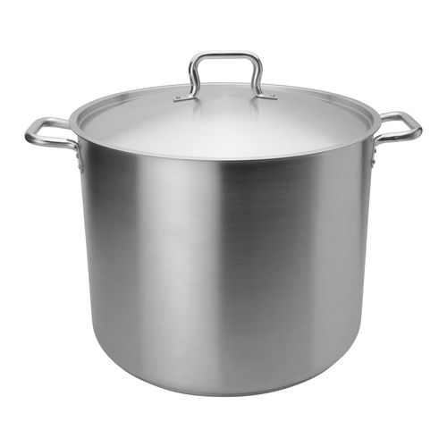 ELEMENTS 40qt. STOCK POT,
15-7/10&quot; DIA. x 12-1/5&quot;H, WITH
LID, OPERATES  WITH
GAS/ELECTRIC/CERAMIC/HALOGEN/I
NDUCTION COOKTIOPS, RIVETED
HANDLES, 4MM TRI-PLY BASE,
STAINLESS STEEL, NSF