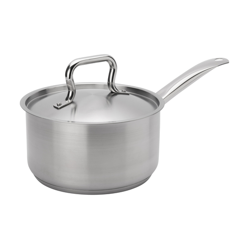 ELEMENTS 3-1/2qt. SAUCE PAN,
7-9/10&quot; DIA. x 4-3/10&quot;H, WITH
LID, OPERATES  WITH
GAS/ELECTRIC/CERAMIC/HALOGEN/I
NDUCTION COOKTIOPS, ERGONOMIC
RIVETED HANDLE, 4MM TRI-PLY
BASE, STAINLESS STEEL, NSF, 
1/22