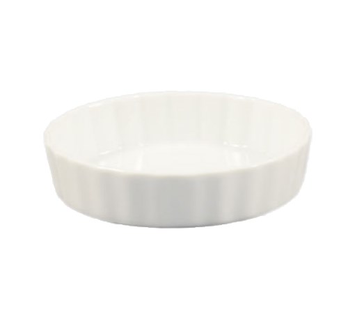 5 oz., 5&quot; dia. x 1&quot;H, 
round, fluted, Creme Brulee 
dishwasher, oven and microwave 
safe, porcelain, Super White 
(Sold by 2 dOZEN/case)