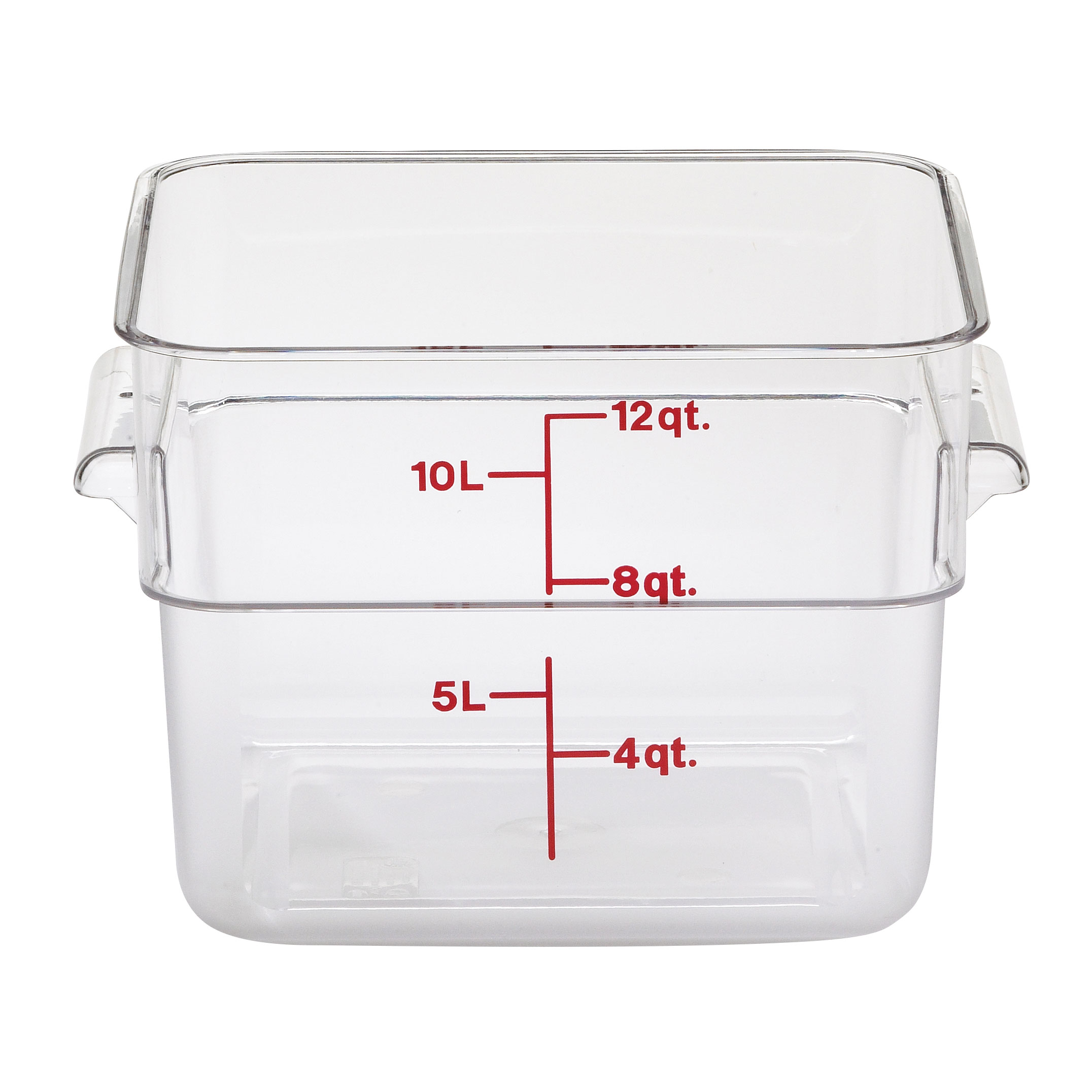 12qt. CLEAR SQUARE FOOD STORAGE CONTAINER, EACH, 10/21