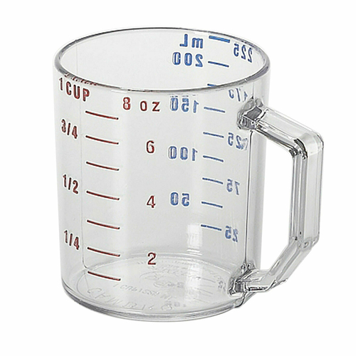 1 CUP CLEAR PLASTIC MEASURING CUP, EACH, 11/21
