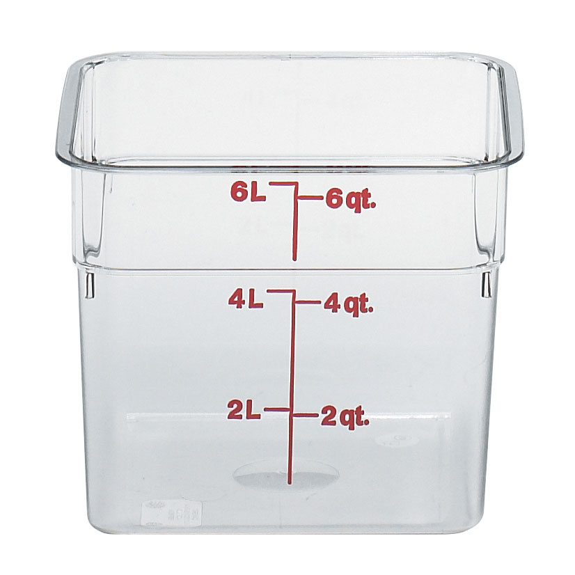 6qt. CLEAR SQUARE FOOD STORAGE CONTAINER, EACH