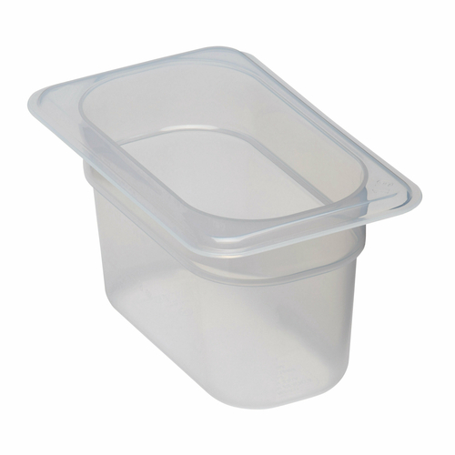 1/9 size, 4&quot; deep, Food Pan, translucent polypropylene,