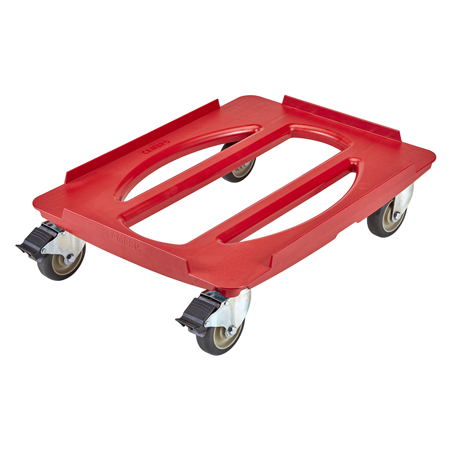 CAMDOLLY, 28&quot;Lx20&quot;Wx6-1/4&quot;H,
FOR CAM GOBOX INSULATED
CARRIERS, LOAD CAPACITY
551#&#39;S, 4&quot; SWIVEL CASTERS (2
SWIVEL, 2SWIVEL W/ BRAKES) HOT
RED, EACH