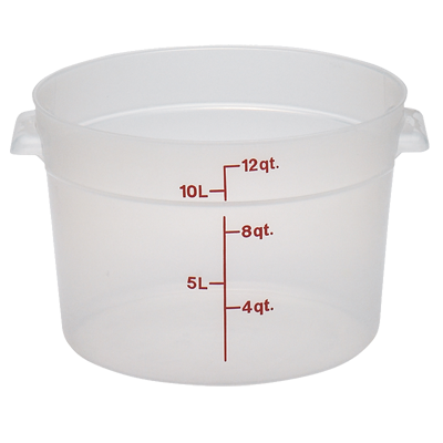 12qt TRANSLUCENT ROUND BAIN MARIE FOOD STORAGE CONTAINER,