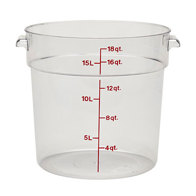18 QT CLEAR ROUND FOOD STORAGE CONTAINER, EACH