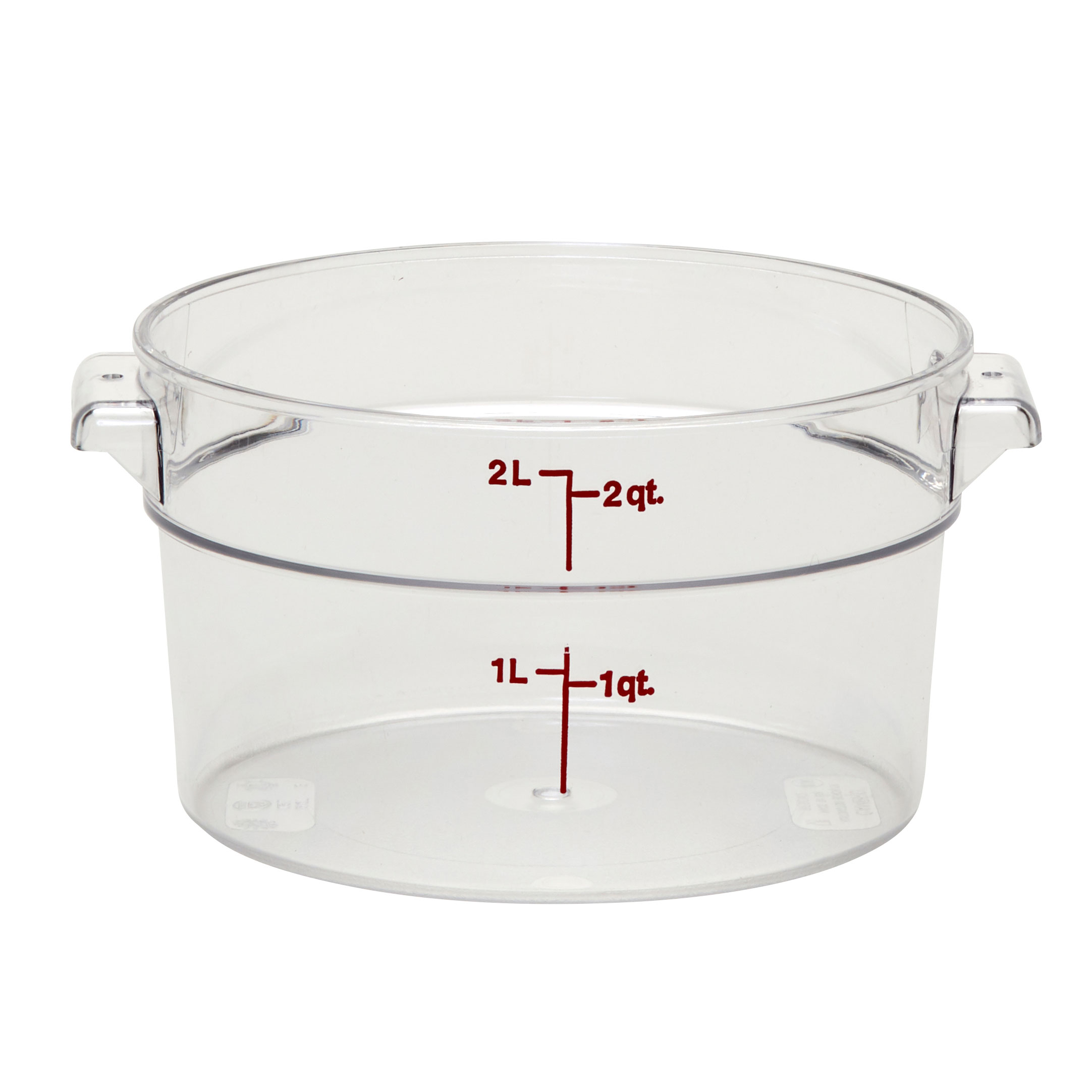 2qt. CLEAR ROUND FOOD STORAGE
CONTAINER, EACH 4/22