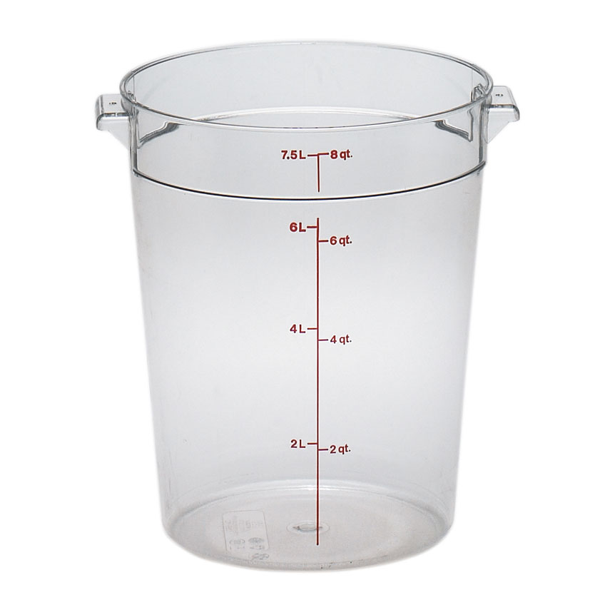 8qt. CLEAR ROUND FOOD STORAGE
CONTAINER, EACH