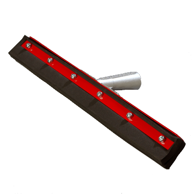 Flo-Pac Floor Squeegee Head 
(only), 18&quot; long, straight, 
1-1/3&quot; tapered handle hole, 
medium flexibility, 
non-marking, double black foam 
neoprene rubber blade, metal 
frame, standard color (handle 
sold separately)