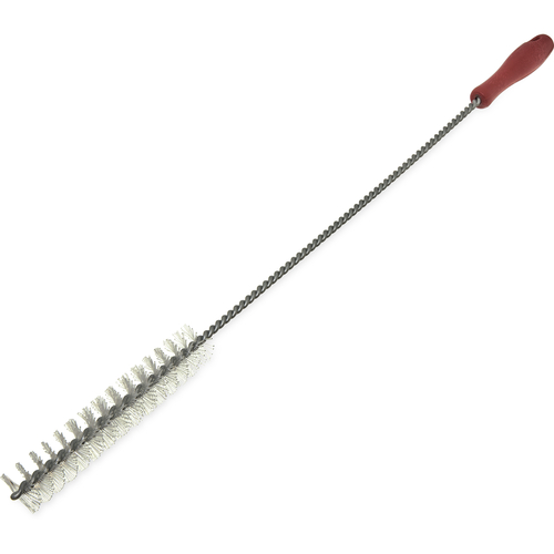 Sparta Fryer Brush, 28&quot;
long, straight, 1-3/8&quot; dia. 
stiff Teflon wirewound 
bristles, heat-resistant to
500F, hanging hole,
cool-touch plastic red
handle, EACH