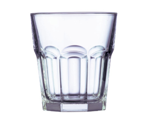 Double Old Fashioned
Glass, 12 oz., fully
tempered, Arcoroc, Gotham 
(H3-3/4&#39;; T 3-1/2&#39;; B 2-1/2&#39;; 
M3-1/2&#39;) 3/DOZ, 