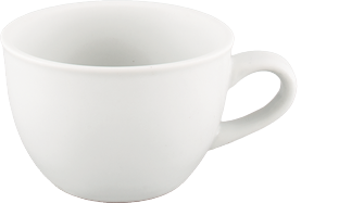 Cup, 7 oz., 3&quot;, with
handle, wide rim, rolled
edge, bright white,
Universal, Argyle Collection, 
3/DOZ, 10/21