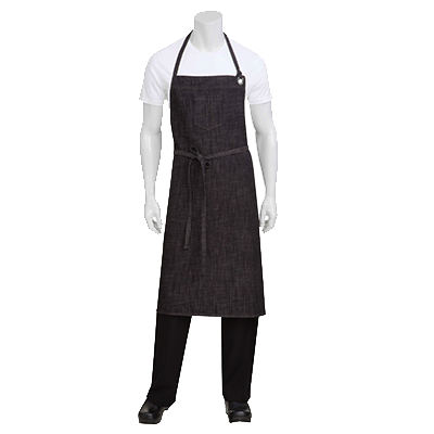 CORVALLIS, CROSSHATCH CHEF&#39;S BIB APRON, BLACK BURGUNDY,