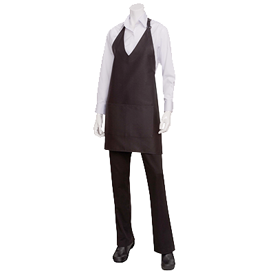 V-NECK TUXEDO APRON BLACK, EA