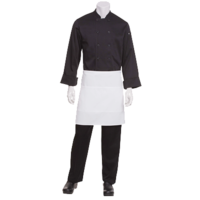 HALF BISTRO APRON 19&#39;L x 27&#39;W WITH 2 FRONT POCKETS