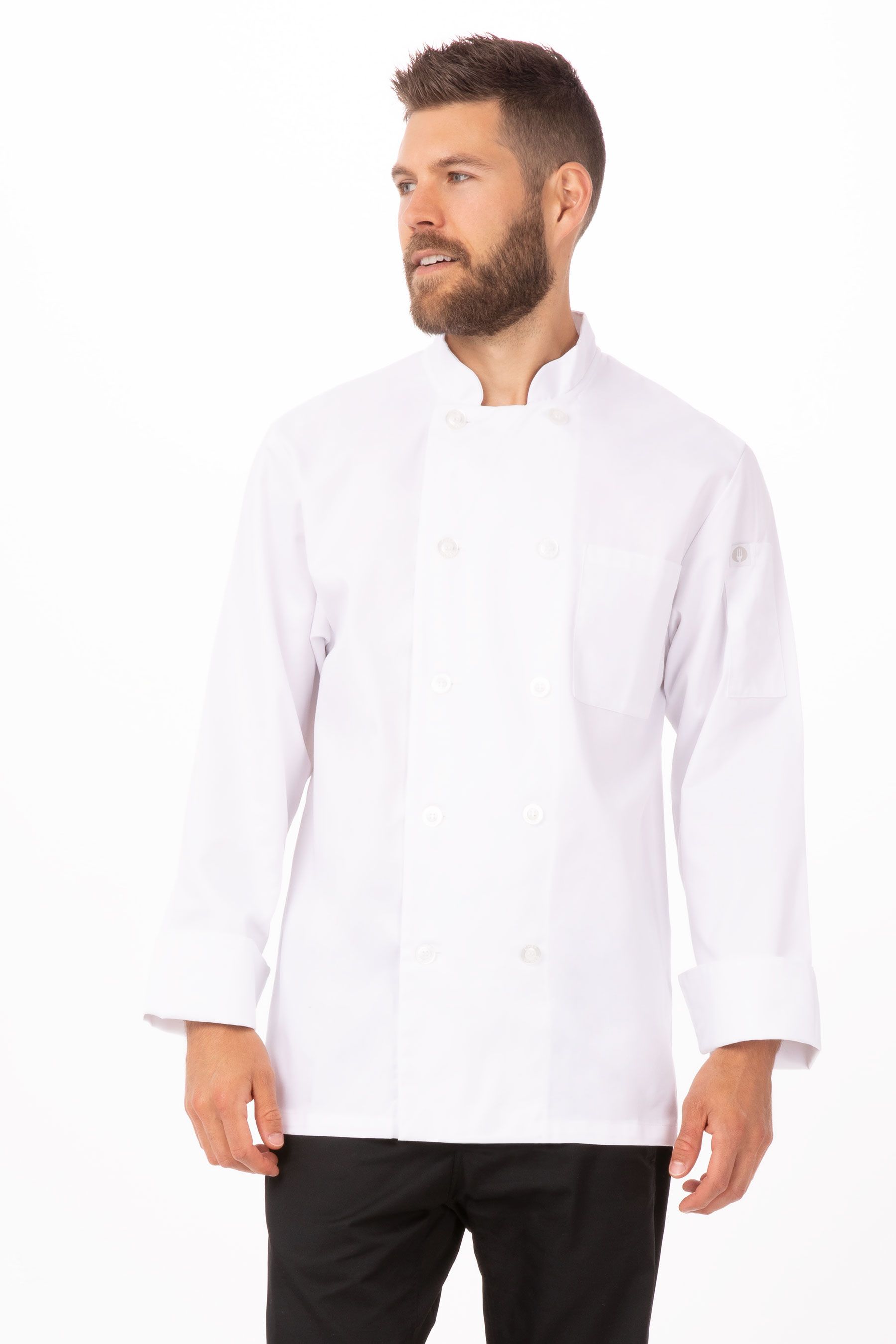 LARGE WHITE LE MANS DOUBLE
BREASTED CHEF COAT/EACH, 