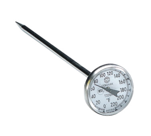 Pocket Thermometer, 1&quot; dial,  5&quot; stem, temperature range 0 