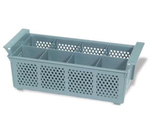 Dishwasher Flatware Rack, 8 
compartment, with handles, 
chemical resistant polymers, 
gray