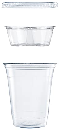 12oz. PLASTIC CUP/INSERT COMBO W/LID, 500/ct. EACH ITEM,  