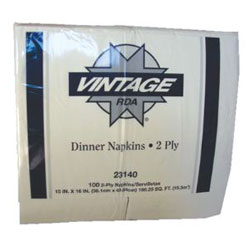 2 ply DINNER NAPKIN, WHITE,
1/8 FOLD, 15&quot;x16&quot;, 30/100ct., 
1/22