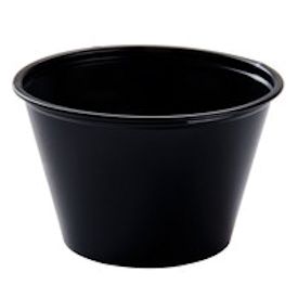4oz BLACK SOUFFLE CUP PLASTIC, 25/100 ct. 