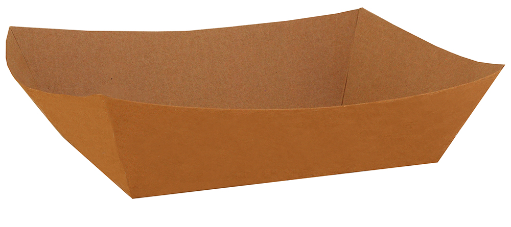 3 LB BROWN AND WHITE PAPER
FOOD TRAY/BOAT, 2/250 Per Case