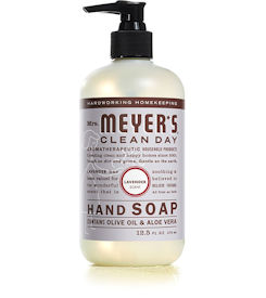 MRS. MEYERS LIQUID HAND SOAP,
LAVENDER, CONTAINS A SPECIAL
RECIPE OF PLANT-DERIVED
CLEANING INGREDIENTS, ALOE
VERA GEL, OLIVE OIL, ESSENTIAL
OILS AND OTHER INGREDIENTS,
6/12.5OZ, 11/21