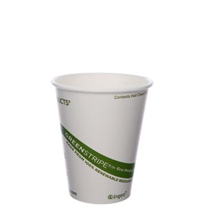 8oz PAPER HOT CUP,
GREENSTRIPE RENEWABLE &amp;
COMPOSTABLE, 20/50ct.
