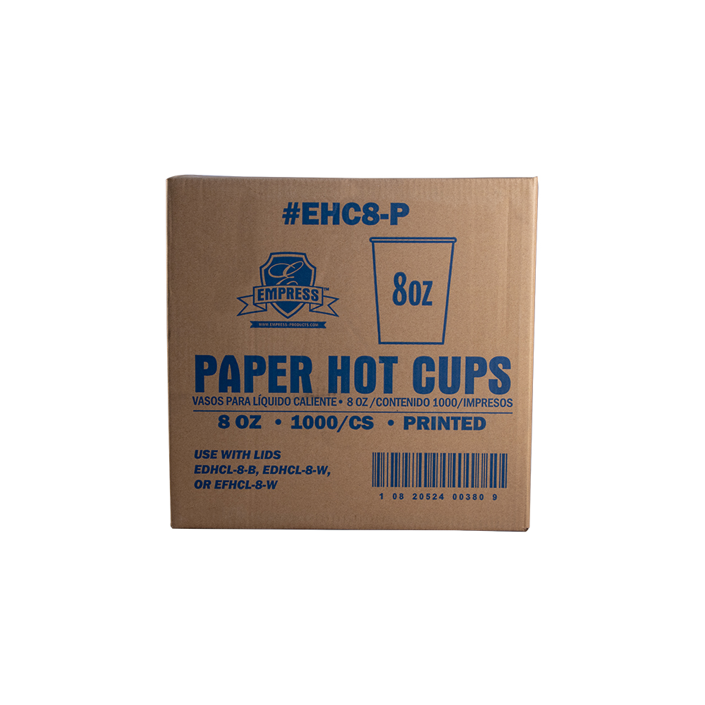 8oz. PRINTED HOT PAPER CUP,  With Out HANDLE, 20/50ct. 