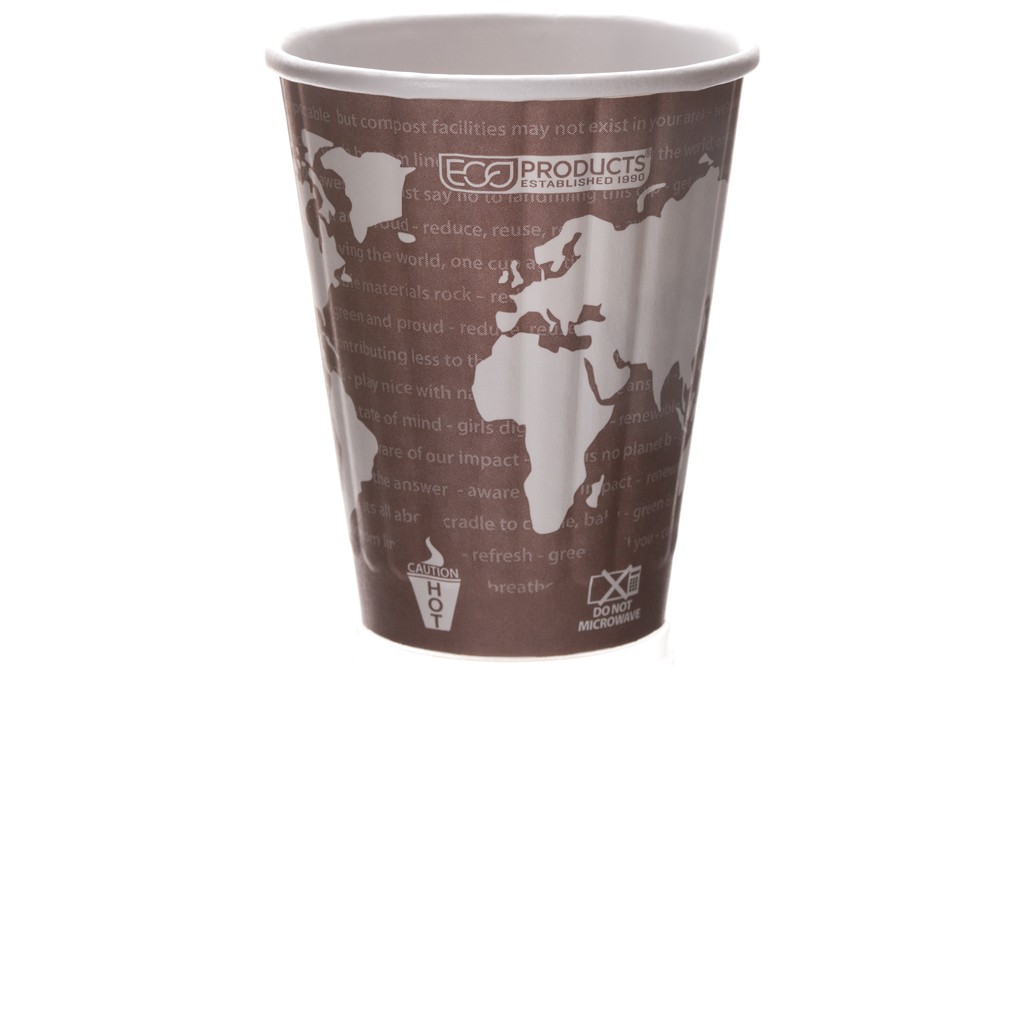 8oz INSULATED PAPER HOT CUP, RENEWABLE &amp; COMPOSTABLE,