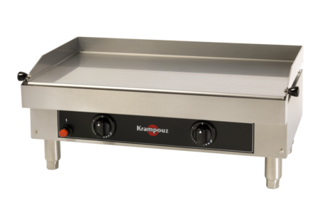 Krampouz Griddle, gas, 25-1/5&quot;
x 13-2/5&quot; stainless steel
cooking surface, (2)
independent, adjustable
thermostats, (2) 13,648 BTU
burners, removable drip tray,
field convertible propane kit
included, stainless steel
frame, cETLus, 1 year parts
and labor warranty, standard